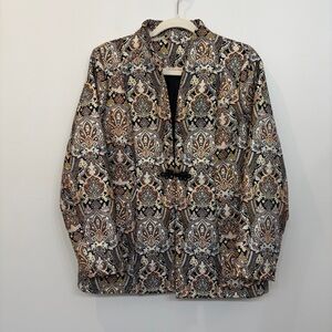 Soft Surroundings Tapestry Jacket Womens Venezia Sparkly Quiet Luxury MP $170